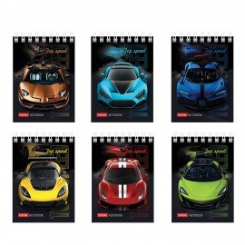 Блокнот МАЛЫЙ ФОРМАТ А7 60л, гребень, картон, клетка, HATBER, АвтоШоу, 066626, 60Б7В1гр