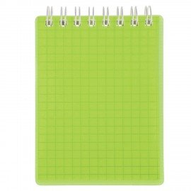 Блокнот МАЛЫЙ ФОРМАТ А7 80л, гребень, обложка пластик, клетка, HATBER, LINE NEON зеленый, 081518, 80Б7В1гр_03034