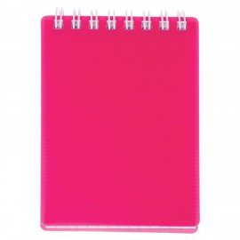 Блокнот МАЛЫЙ ФОРМАТ А7 80л, гребень, обложка пластик, клетка, HATBER, LINE NEON розовый, 081520, 80Б7В1гр_03033