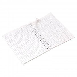 Блокнот МАЛЫЙ ФОРМАТ А6 80л, гребень, бумвинил METALLIC, клетка, HATBER, синий, 086311, 80ЗК6бвВ1гр