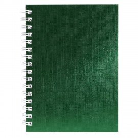 Блокнот МАЛЫЙ ФОРМАТ А6 80л, гребень, бумвинил METALLIC, клетка, HATBER, зеленый, 086, 80ЗК6бвВ1гр