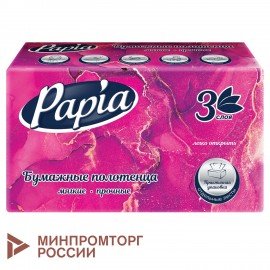 Полотенца бумажные (1 пачка 100 листов) PAPIA (H3) UNIT PACK, 3-сл, 23х20,5 см, V-сло, 5090823