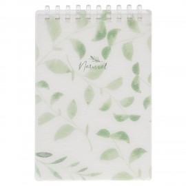 Блокнот МАЛЫЙ ФОРМАТ А6 80л, мягкий гребень, пластик, фольга, клетка, HATBER, NATURAL LEAVES, 090242, 80Б6A1мс_33480