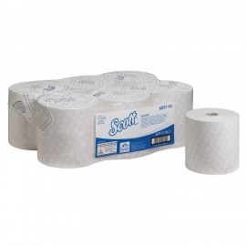 Полотенца бумажные рулонные KIMBERLY-CLARK Scott, КОМПЛЕКТ 6шт, 350м, белые, арт. 6691