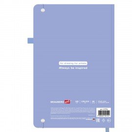 Скетчбук, слоновая кость 140 г/м2, 130х210 мм, 80 л., софт-тач, резинка, BRAUBERG ART CLASSIC, "For artists", 117774