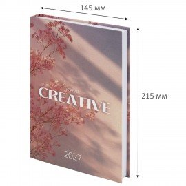 Ежедневник датированный 2027 145х215 мм, А5, STAFF, ламинированная обложка, "Creative", 117802