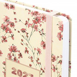 Ежедневник датированный 2027 с резинкой 145х203 мм, А5, BRAUBERG, твердый, "Flower pattern", 117831