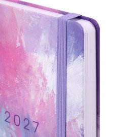 Ежедневник датированный 2027 с резинкой 145х203 мм, А5, BRAUBERG, твердый, "Pastel", 117832