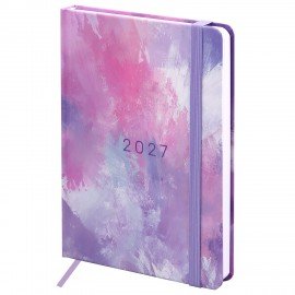 Ежедневник датированный 2027 с резинкой 145х203 мм, А5, BRAUBERG, твердый, "Pastel", 117832
