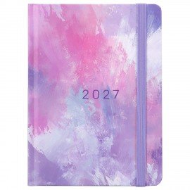 Ежедневник датированный 2027 с резинкой 145х203 мм, А5, BRAUBERG, твердый, "Pastel", 117832