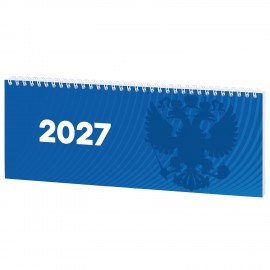 Планинг датированный 2027 285х112мм, STAFF, гребень, картонная обложка, 64 листа, "Символика РФ", 117853