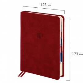 Ежедневник датированный 2027 B6 125х173мм GALANT Vivid, под кожу, красный, 117861