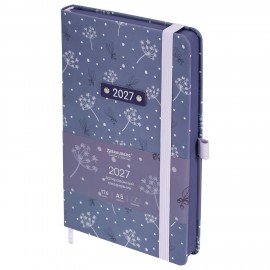 Ежедневник датированный 2027 А5 138x213мм BRAUBERG Vista Vibe, под кожу, резинка-фиксатор, фиолетовый, 117944