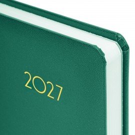 Ежедневник датированный 2027, А5, 138x213 мм, BRAUBERG "Select", балакрон, зелёный, 117955