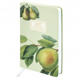 Ежедневник датированный 2027 А5 138x213мм BRAUBERG Vista Glow, под кожу, твердый, Pear tree, 117961