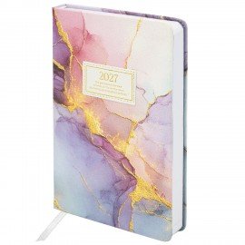 Ежедневник датированный 2027 А5 138x213мм BRAUBERG Vista Glow, под кожу, твердый, Gemstone, 117963