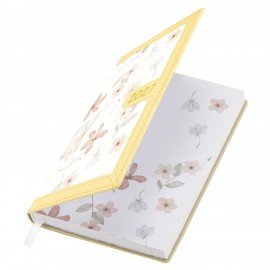 Ежедневник датированный 2027 А5 138x213мм BRAUBERG Vista Evoke, под кожу, твердый, Yellow pattern, 117965