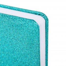 Ежедневник датированный 2027, А5, 138x213 мм, BRAUBERG "Sparkle", под кожу, блестки, бирюзовый, 117966