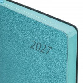 Ежедневник датированный 2027 А5 138x213 мм, BRAUBERG "Stylish", под кожу, гибкий, бирюзовый, 117970
