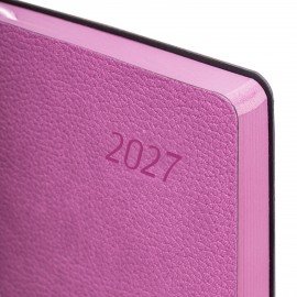 Ежедневник датированный 2027 А5 138x213 мм, BRAUBERG "Stylish", под кожу, гибкий, розовый, 117974