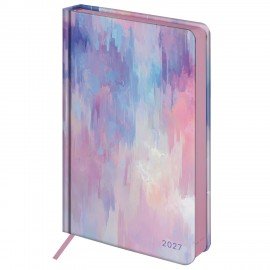 Ежедневник датированный 2027 А5 138x213 мм, BRAUBERG "Vista", под кожу, твердый, "Pastel", 117992