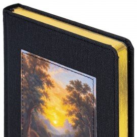 Ежедневник датированный 2027 А5 138х213мм BRAUBERG ArtGallery, под кожу, нашивка, черный, 118011