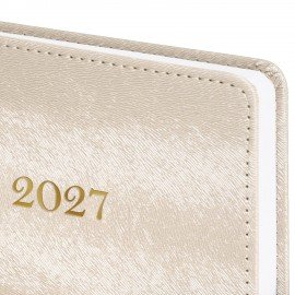 Ежедневник датированный 2027 А5 138х213мм BRAUBERG Elegant, под кожу, застежка, бежевый, 118012