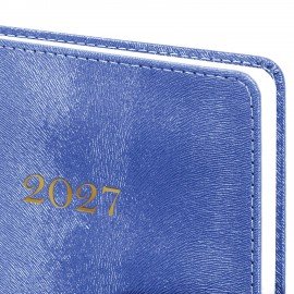 Ежедневник датированный 2027 А5 138х213мм BRAUBERG Elegant, под кожу, застежка, синий, 118014