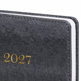 Ежедневник датированный 2027 А5 138х213мм BRAUBERG Elegant, под кожу, застежка, черный, 118016