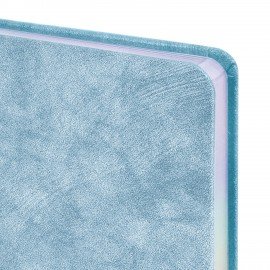 Ежедневник датированный 2027 А5 138х213мм BRAUBERG Ice, под кожу, голографический срез, голубой, 118026