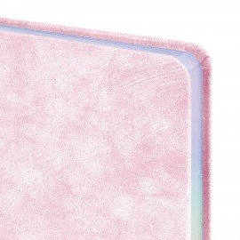 Ежедневник датированный 2027 А5 138х213мм BRAUBERG Ice, под кожу, голографический срез, розовый, 118027