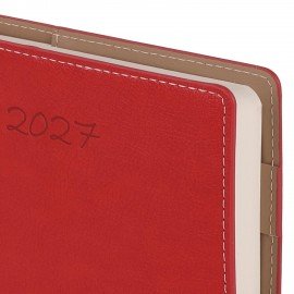 Ежедневник датированный 2027 А5 143х218мм BRAUBERG Journal, под кожу, ремешок, красный, 118050