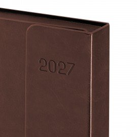 Ежедневник датированный 2027 А5 148х218 мм, GALANT "Magnetic", под кожу, клапан, коричневый, 118072