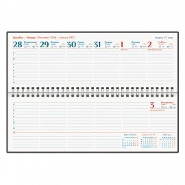 Планинг датированный 2027 305х140мм GALANT Ritter, под кожу, красный, 118207
