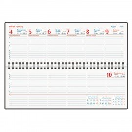 Планинг датированный 2027 305х140мм GALANT Ritter, под кожу, черный, 118208
