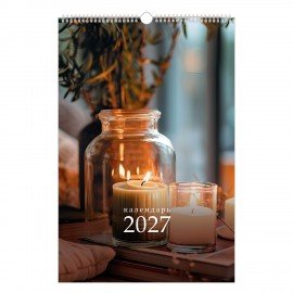 Календарь на гребне с ригелем 2027 г., BRAUBERG, 12 листов, 30х45 см, "Уют", 118383