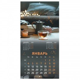Календарь настенный перекидной 2027г, BRAUBERG, 12 листов, 28,5х28,5 см, Relax, 118411