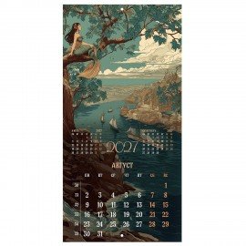 Календарь настенный перекидной 2027г, BRAUBERG, 12 листов, 28,5х28,5см, "Русские сказки", 118419