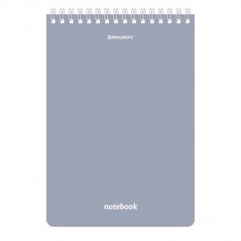 Блокнот А5 146х206мм, 80л, гребень, картон, клетка, BRAUBERG, КС МОРАНДИ, 118553