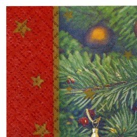 Салфетки бумажные 20 шт, 33х33см, "Новогодняя карусель",3 слоя,европодвес,GrandPero Deluxe,ш/к 82869