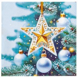 Салфетки бумажные 20 шт, 33х33см, "Кремлевская звезда",3 слоя, европодвес,GrandPero Deluxe,ш/к 82845