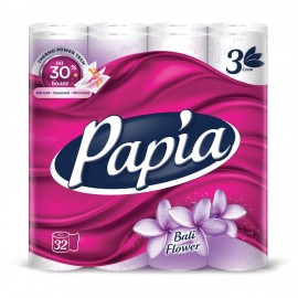 Бумага туалетная быт., спайка 32 шт., 3-слойная (32х16,5 м), PAPIA,аромат Балийский ц, 5080740