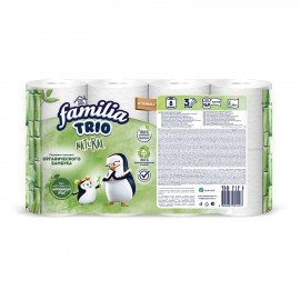 Бумага туалетная быт., спайка 8 шт., 3-слойная (8х16,7 м), FAMILIA TRIO Natural, бела, 5080971
