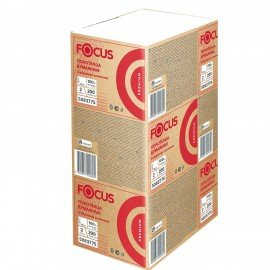 Полотенца бум. 250шт FOCUS (Система H2) Premium, 2-сл белые, КОМПЛЕКТ 15пач, 24х20, Z, 5083775