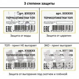 Термоэтикетки ТОП, 100х150мм, 300 этикеток в ролике, ЗАЩИТА от влаги/царапин, VITRANA, 118609