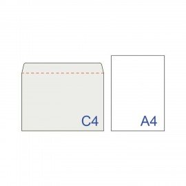 Конверты С4 (229х324мм), отрывная лента, 80г/м2, КОМПЛЕКТ 250шт, внутренняя запечатка, STAFF, 118669