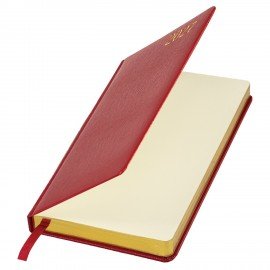 Ежедневник датированный 2027 в подарочном наборе с обложкой д/паспорта BRAUBERG, под кожу, "Iguana", красный, 118701