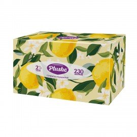 Косметические салфетки 230 штук в картонном боксе 2-слойные Plushe (Плюше), 20х20 см,, 70820