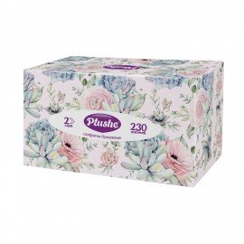 Косметические салфетки 230 штук в картонном боксе 2-слойные Plushe (Плюше), 20х20 см,, 70820