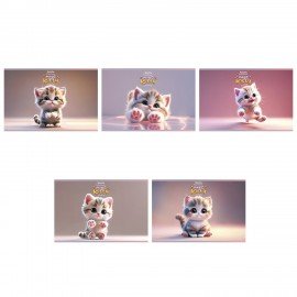 Альбом д/рис. А4, 20л., скоба, ПЗБМ, 205x295мм, "Котики" (микс в спайке), 41283